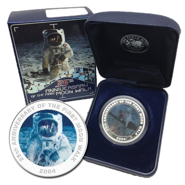 2004 First Moon Walk 1oz Silver Hologram Proof
