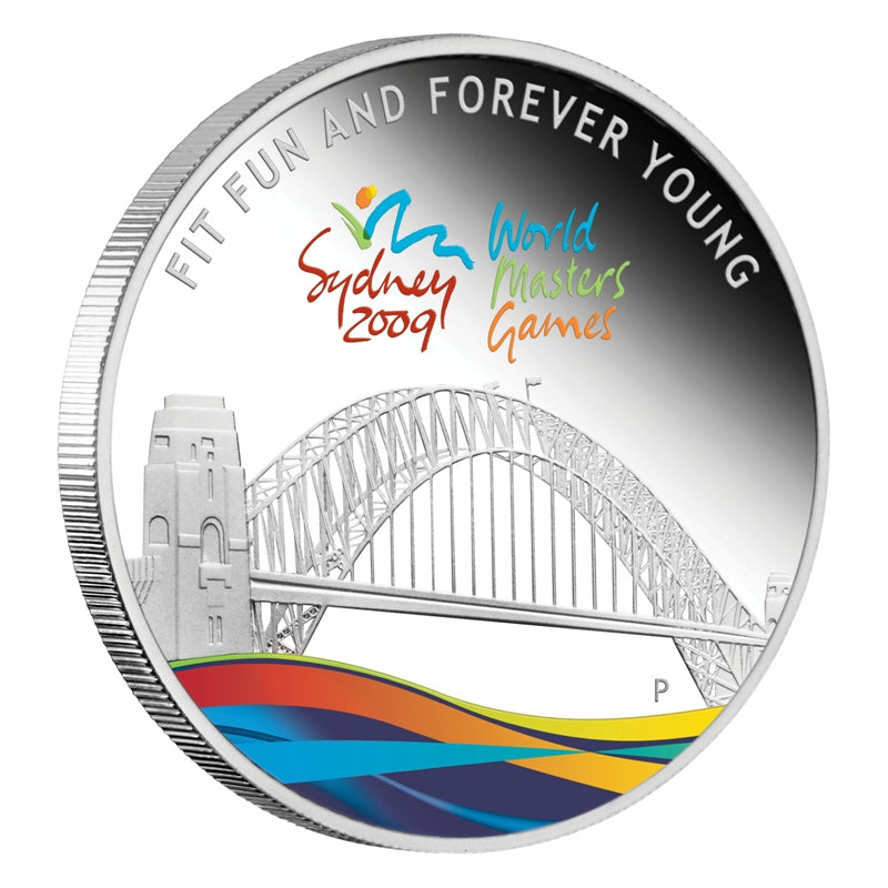 2009 World Masters Games - Sydney 1oz Silver Coloured Proof Coin