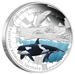 AAT Killer Whale 1oz Silver Proof Reverse | AAT Killer Whale 1oz Silver Outer BoX