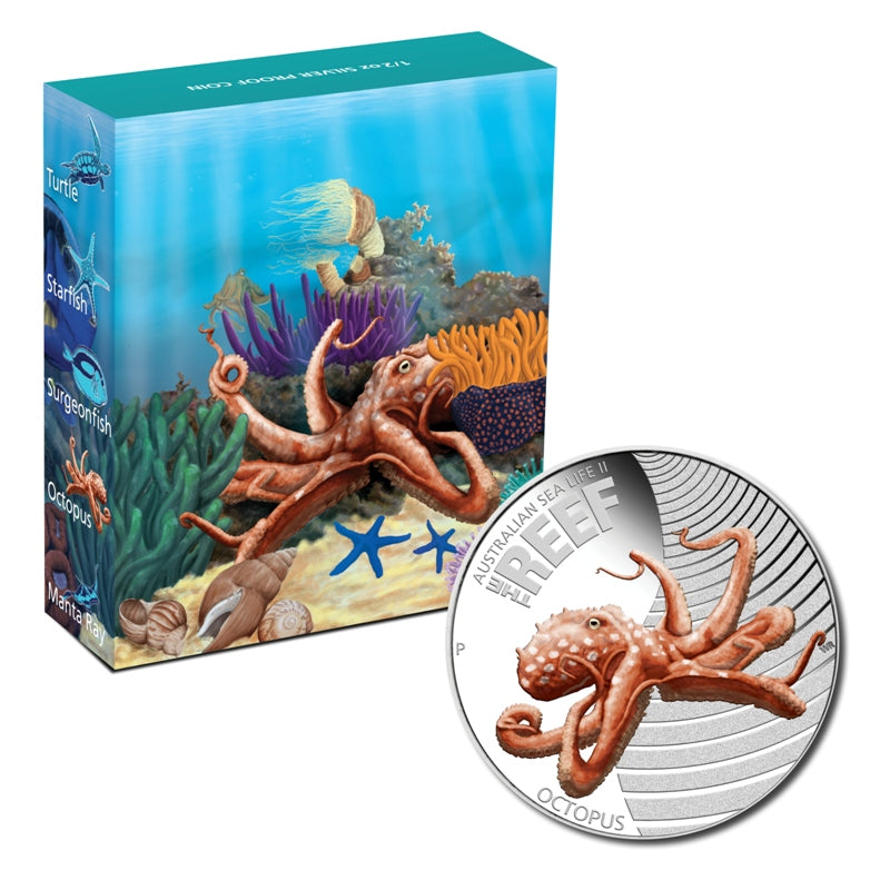 2012 Sealife Series II - Octopus 1/2oz Silver Proof