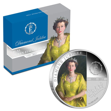 2012 Queen Elizabeth II Diamond Jubilee 1oz Silver Proof