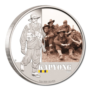 2012 Famous Battles - Kapyong 1951 1oz Silver Proof reverse | 2012 Famous Battles - Kapyong 1951 1oz Silver Proof box
