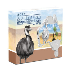 2012 Australian Map Shaped Emu 1oz Silver Coin