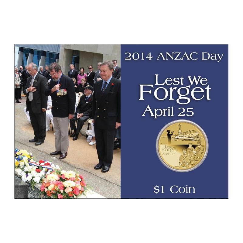 2014 $1 ANZAC Day - Lest We Forget UNC