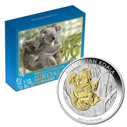 2013 Koala Gilded 1oz Silver