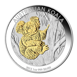 2013 Koala Gilded 1oz Silver