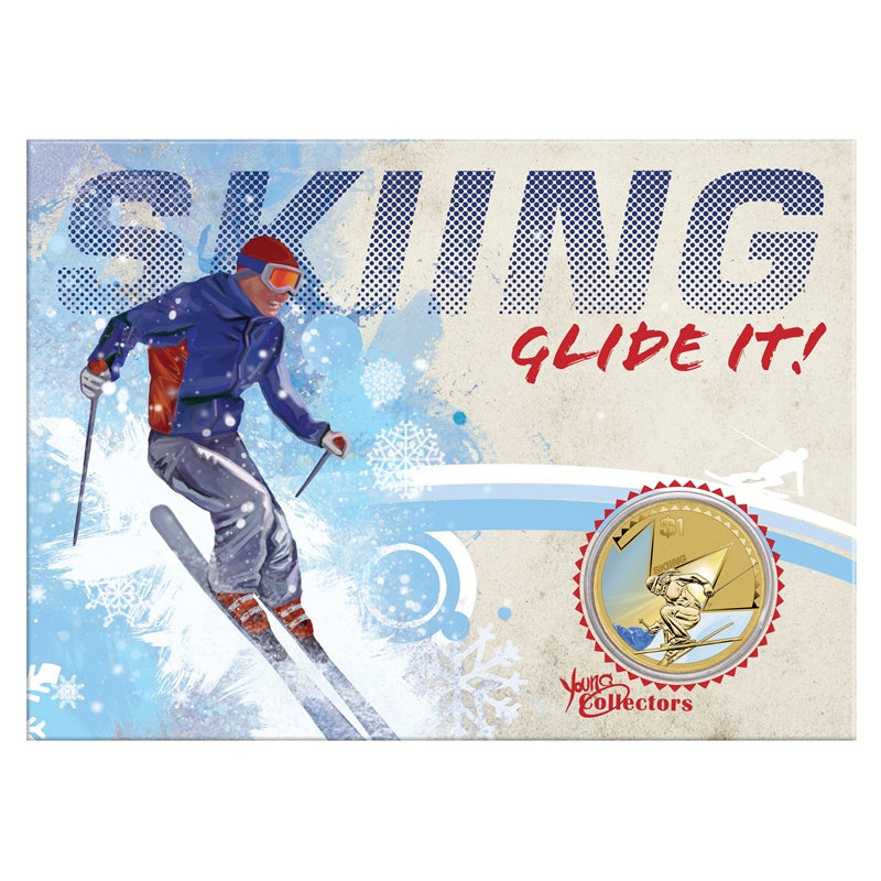 $1 2013 Young Collectors - Skiing Coloured UNC