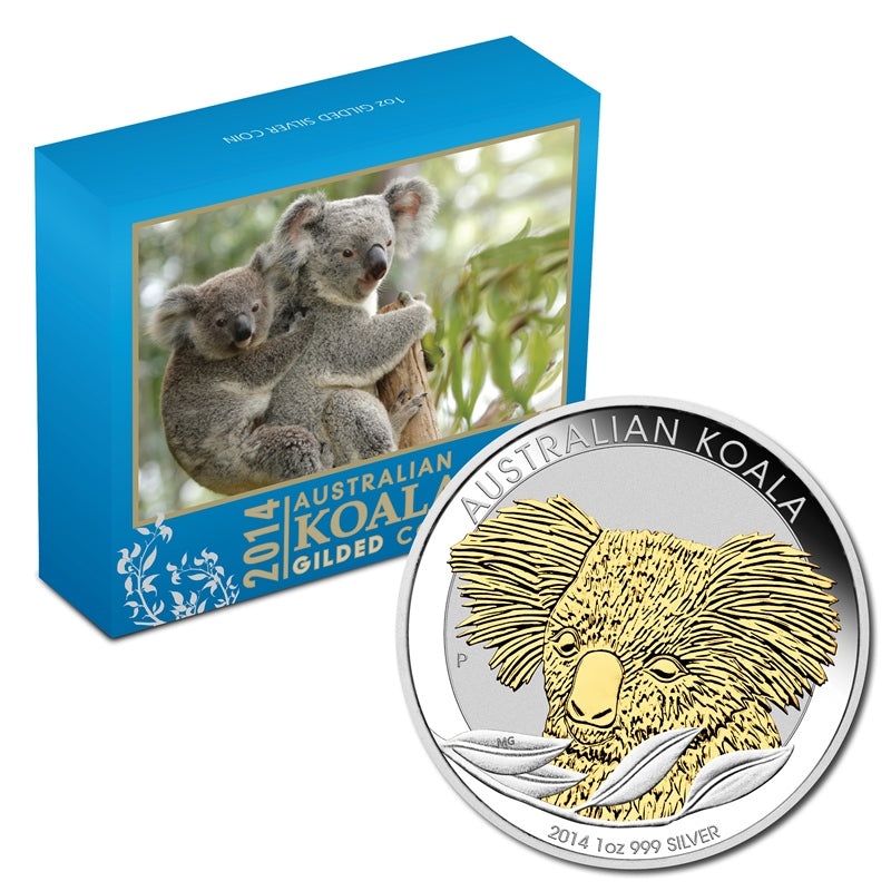 2014 Koala Gilded 1oz Silver