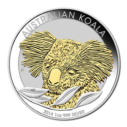 2014 Koala Gilded 1oz Silver