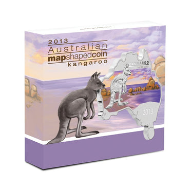 2013 Australian Map Shaped Kangaroo 1oz Silver Coin