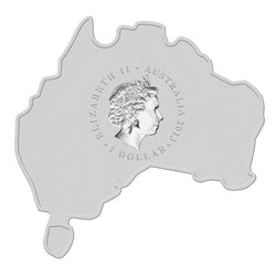 2013 Australian Map Shaped Kangaroo 1oz Silver Coin