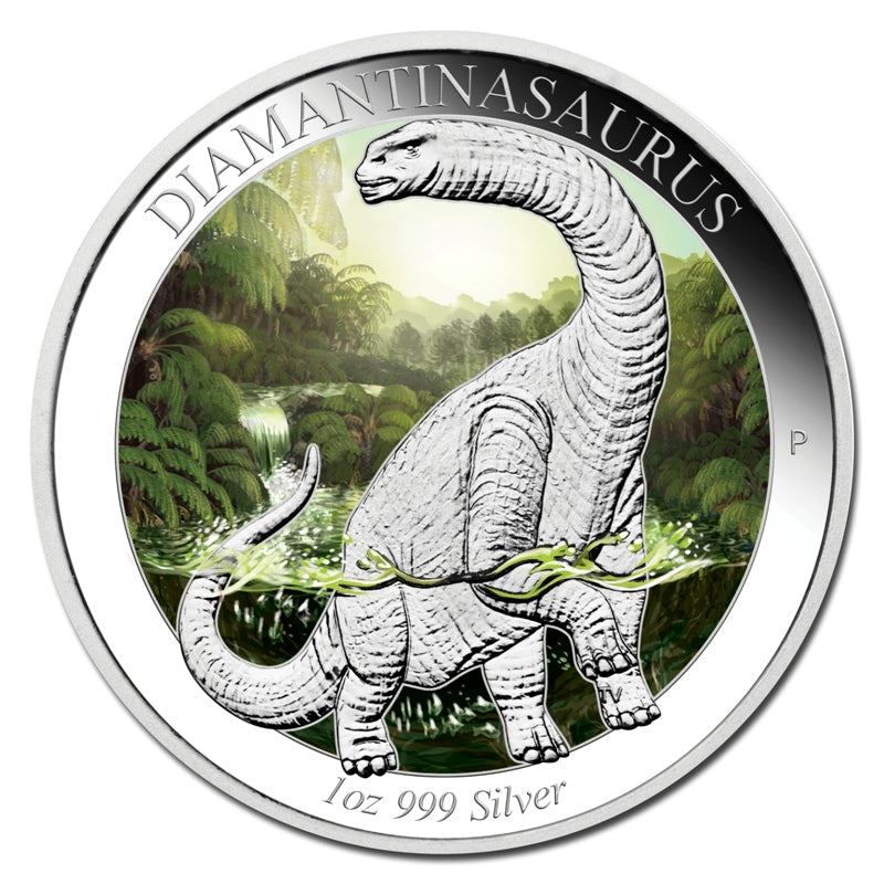 2015 Australian Dinosaurs - Diamantinasaurus 1oz Silver Coloured Proof
