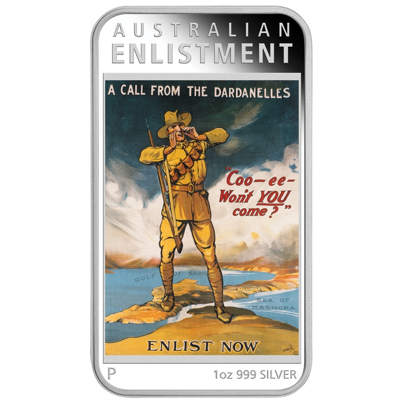 2014 Australian Posters of WWI - Enlistment 1oz Silver