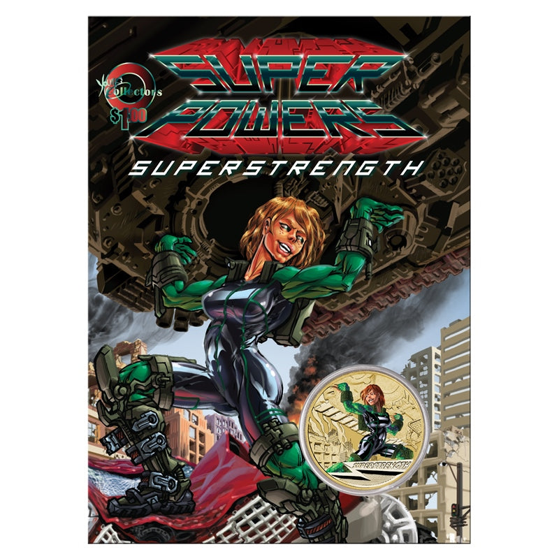 $1 2014 Super Powers- Superstrength Coloured UNC