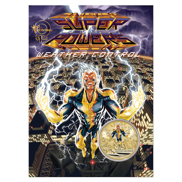 2014 $1 Super Powers- Weather Control Coloured UNC