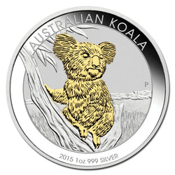 2015 Gilded Koala 1oz Silver