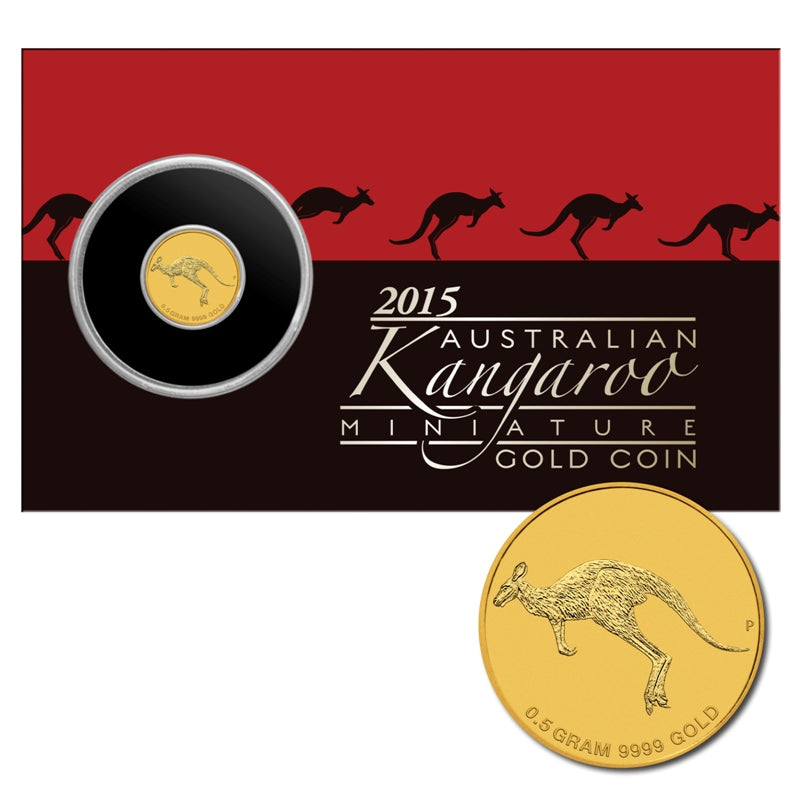 $2 2015 Kangaroo Mini Gold 99.99% 0.5g