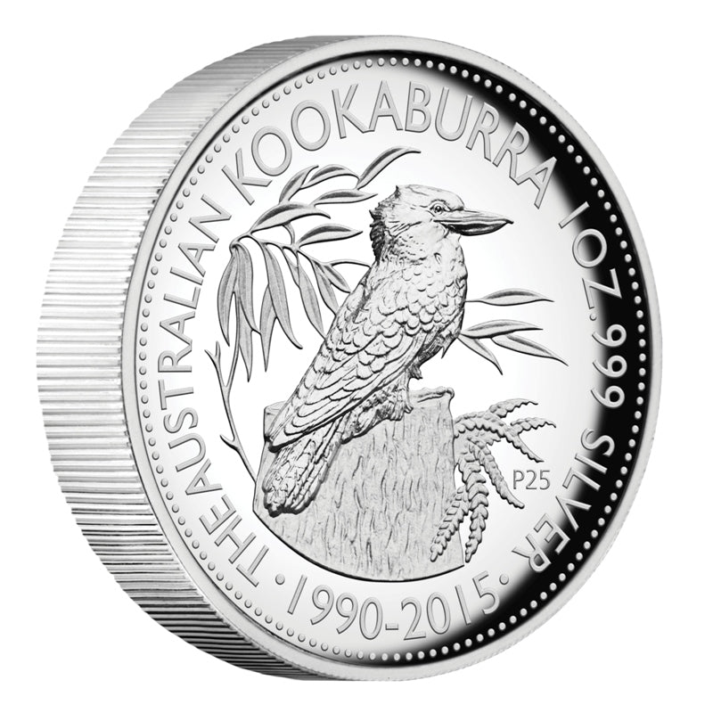 2015 25th Anniversary Kookaburra 1oz Silver Proof High Relief