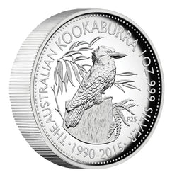 2015 25th Anniversary Kookaburra 1oz Silver Proof High Relief