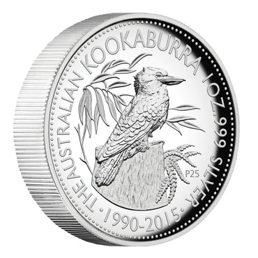 2015 25th Anniversary Kookaburra 1oz Silver Proof High Relief