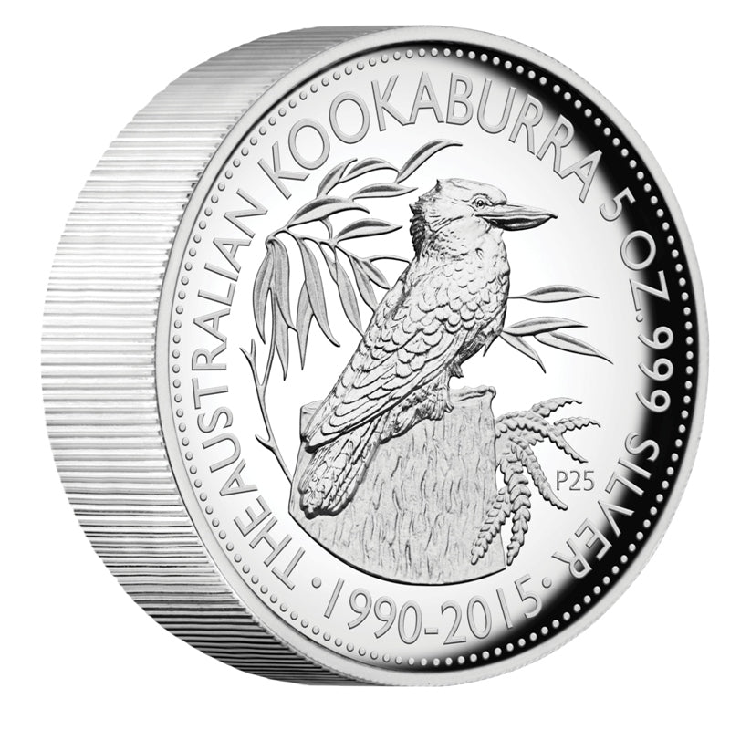 2015 25th Anniversary Kookaburra 5oz Silver Proof High Relief