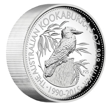 2015 25th Anniversary Kookaburra 5oz Silver Proof High Relief