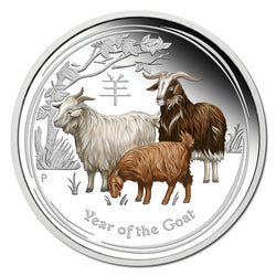 2015 Year of the Goat Coloured 2oz Silver Proof ANDA Show Special