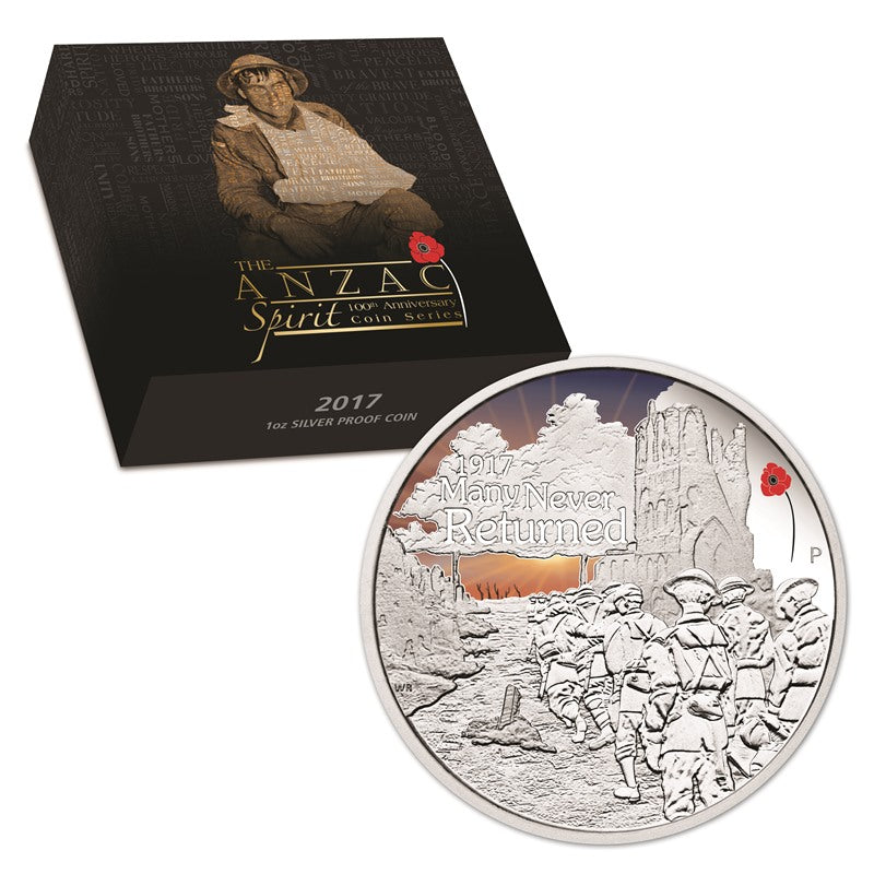 2017 ANZAC Spirit  - Battle of Ypres 1oz Silver | 2017 ANZAC Spirit  - Battle of Ypres 1oz Silver reverse | 2017 ANZAC Spirit  - Battle of Ypres 1oz Silver obverse