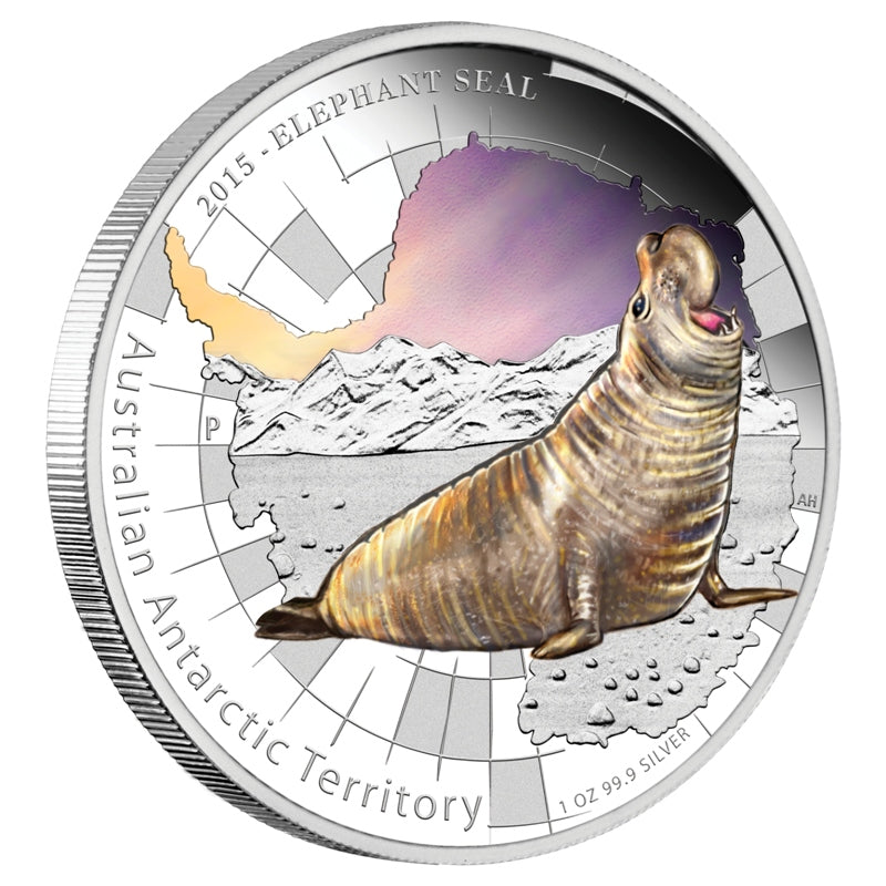 2015 Australian Antarctic Territory Series - Elephant Seal 1oz Silver Proof