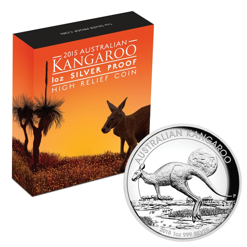 2015 Kangaroo High Relief 1oz Proof