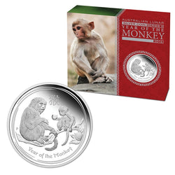 2016 Year of the Monkey 1oz Silver Proof | 2016 Year of the Monkey 1oz Silver Proof reverse | 2016 Year of the Monkey 1oz Silver Proof obverse | 2016 Year of the Monkey 1oz Silver Proof case