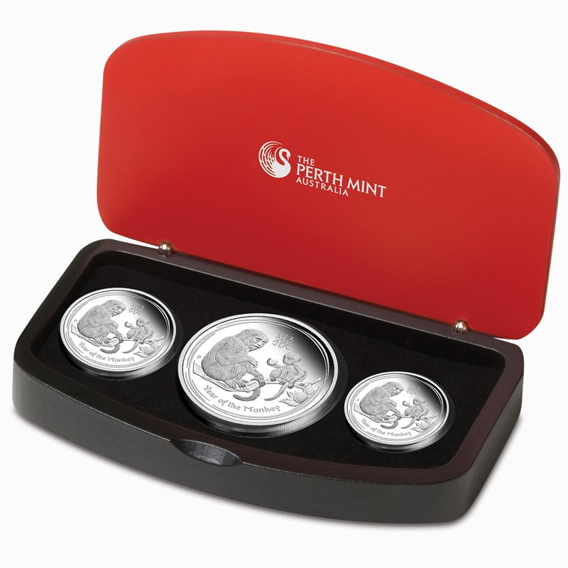 2016 Year of Monkey 3 Coin Silver Proof Set