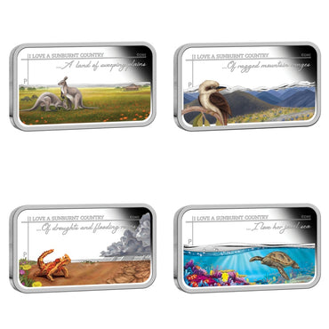 2015 Sunburnt Country 1oz Silver Rectangle Four Coin Set