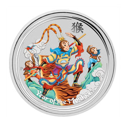 2016 Monkey King 1oz Silver Coloured Coin