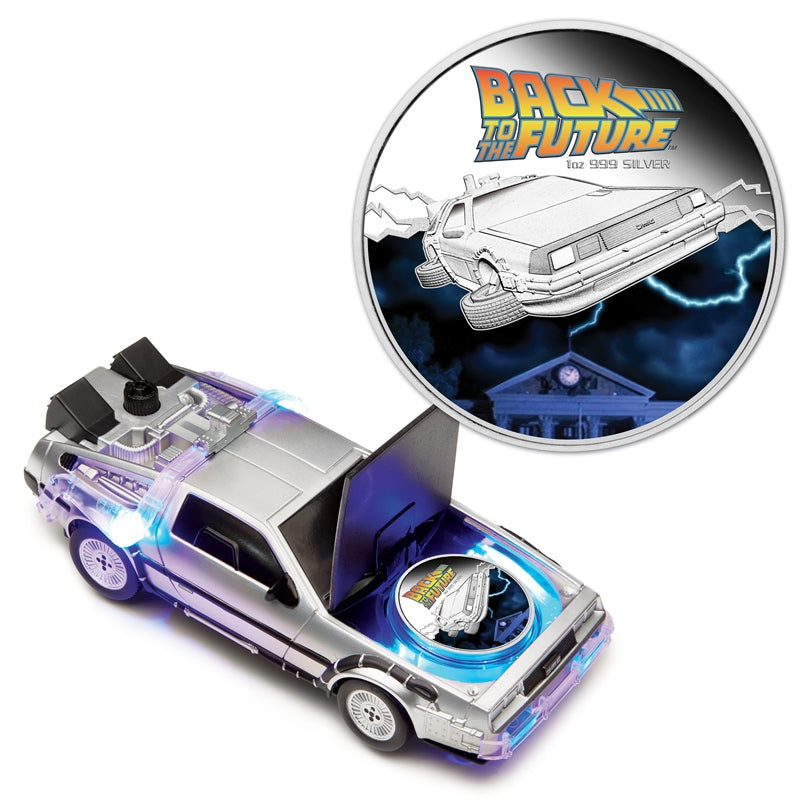 2015 Back to the Future Delorean 1oz Silver Coin - Wynyard Coin