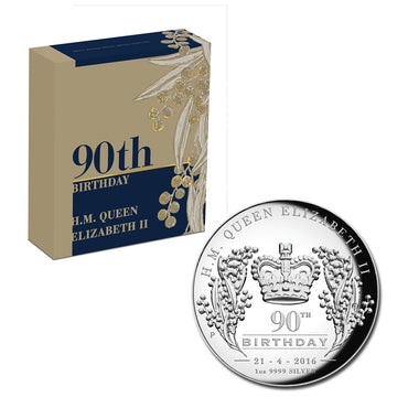 2016 HM Queen Elizabeth II 90th Birthday 1oz Silver High Relief