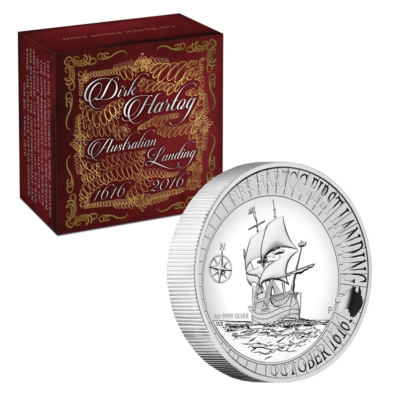 2016 Dirk Hartog 1oz Silver Proof | 2016 Dirk Hartog 1oz Silver Proof reverse | 2016 Dirk Hartog 1oz Silver Proof obverse