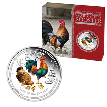2017 Year of the Rooster Coloured 1oz Silver Proof