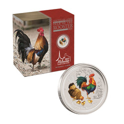 2017 Year of the Rooster 1/4oz Silver Coloured | 2017 Year of the Rooster 1/4oz Silver Coloured reverse | 2017 Year of the Rooster 1/4oz Silver Coloured obverse