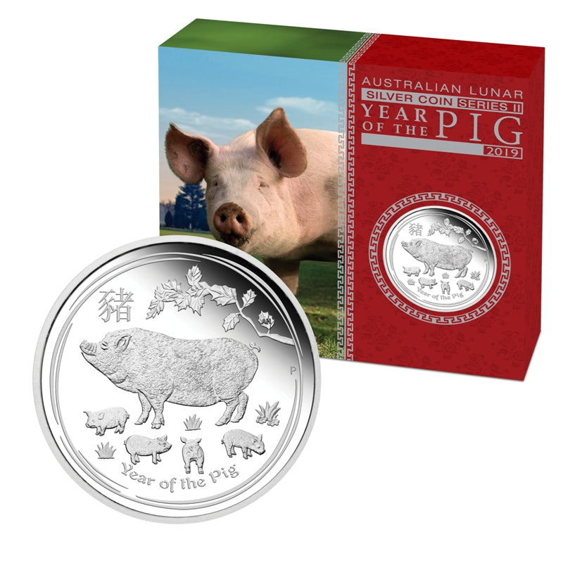 2019 Year of the Pig 1oz Silver Proof | 2019 Year of the Pig 1oz Silver Proof CASE