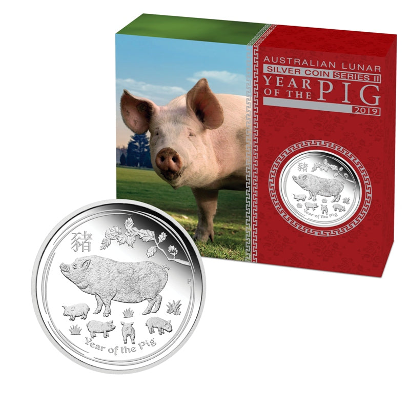 2019 Year of the Pig 1/2oz Silver Proof | 2019 Year of the Pig 1/2oz Silver Proof CASE