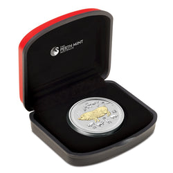 2019 Year of the Pig Gilded 1oz Silver