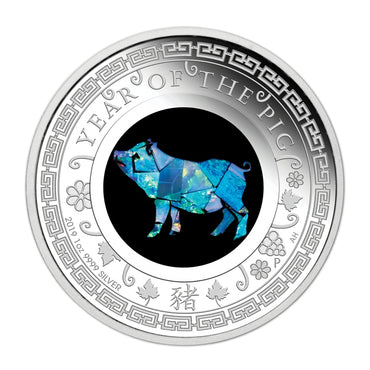 2019 Australian Opal Lunar Pig 1oz Silver Proof