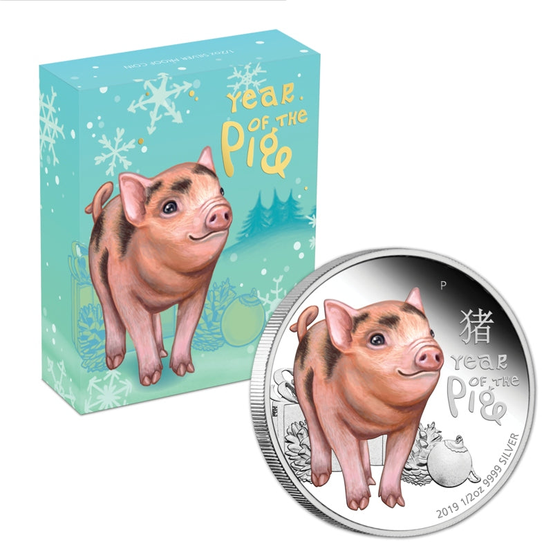 92019 Baby Pig 1/2oz Silver Proof | 92019 Baby Pig 1/2oz Silver Proof CASE | 92019 Baby Pig 1/2oz Silver Proof OBVERSE