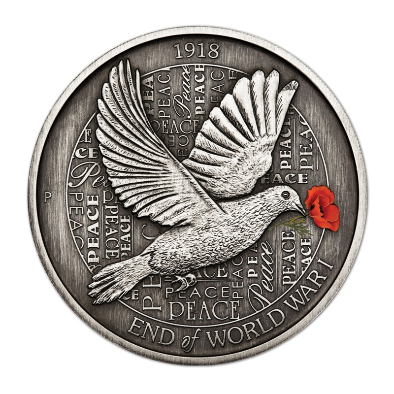 2018 End of WWI 100th Anniversary 5oz Silver Antiqued