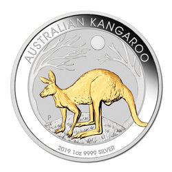 2019 Kangaroo 1oz Silver Gilded