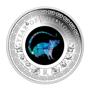 2020 Australian Opal Lunar Mouse 1oz Silver Proof