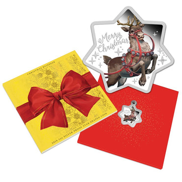 2019 Christmas Reindeer 1oz Silver Proof | 2019 Christmas Reindeer 1oz Silver Proof OBVERSE