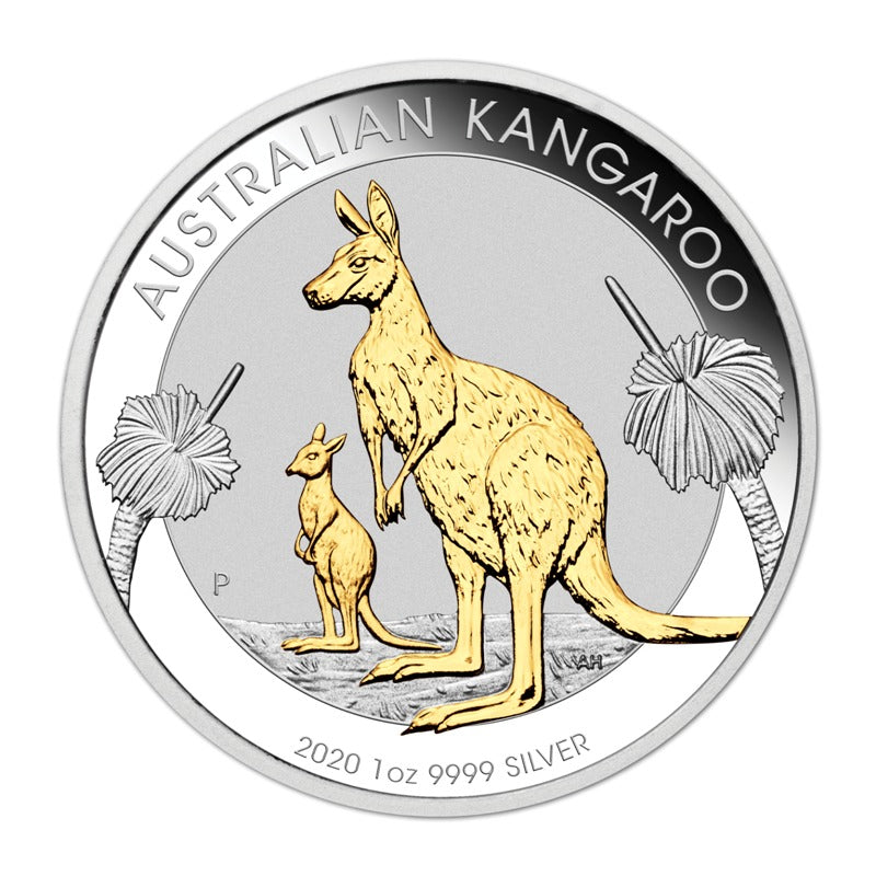 2020 Gilded Kangaroo 1oz Silver