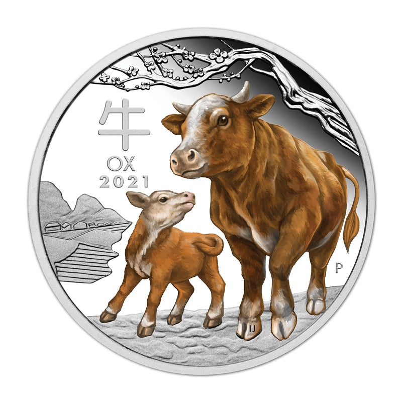 2021 Year of the Ox Coloured 1oz Silver Proof